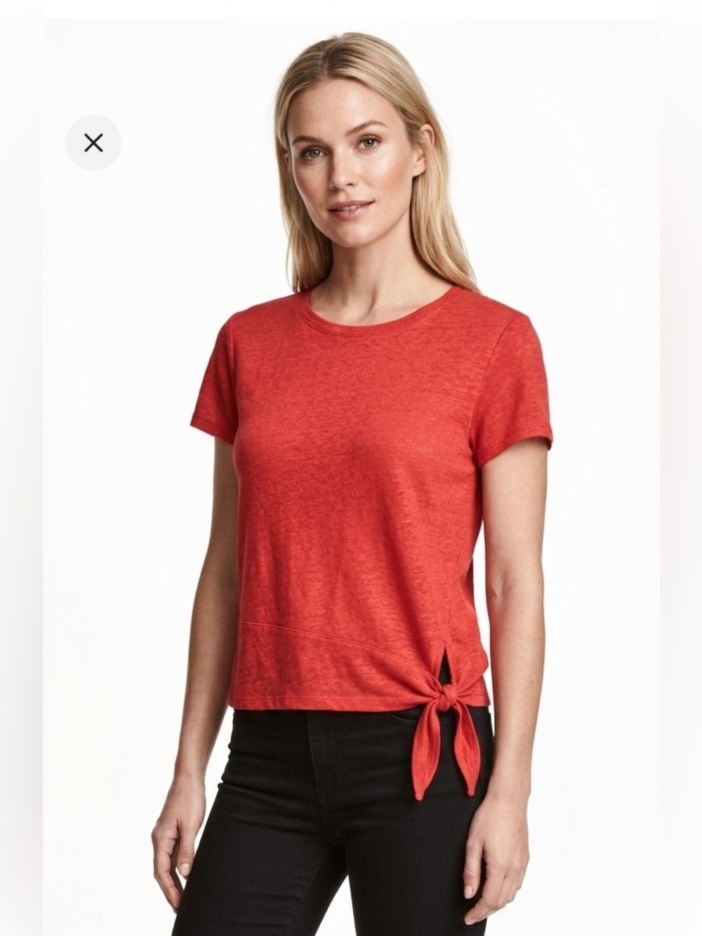 J Jill Love Linen medium tangerine color blouse